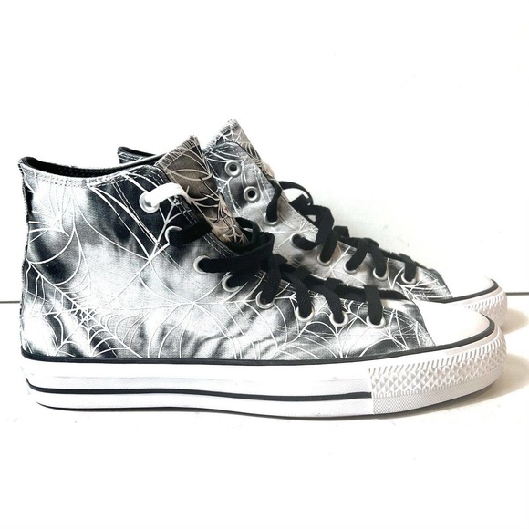 Converse Chuck Taylor Pro Hi Top Mens Size 9 Spiderweb White Black Widow 171953C - Picture 3 of 10